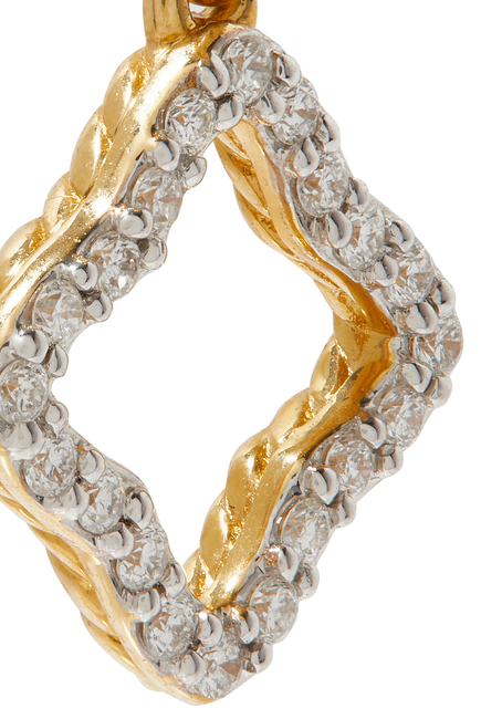 Quatrefoil Amulet in 18K Yellow Gold with Pavé Diamonds